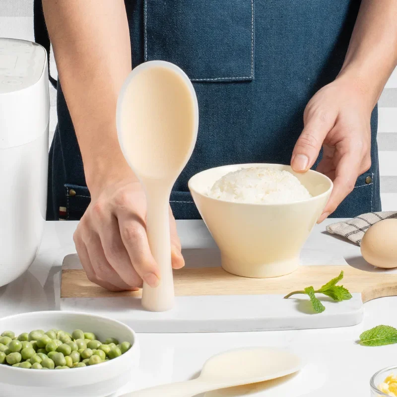 Silicone Cooking Spoon 1Pcs Silicone Non-stick Anti-scalding Pot Rice High-temperature-resistant Durable Kitchen Gadgets