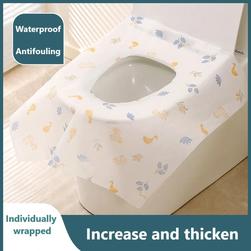 5Pcs Portable Individually Large Waterproof Toilet Cover Anti slip thickening Toilet Seat Covers Disposable for Toddlers Adults 2