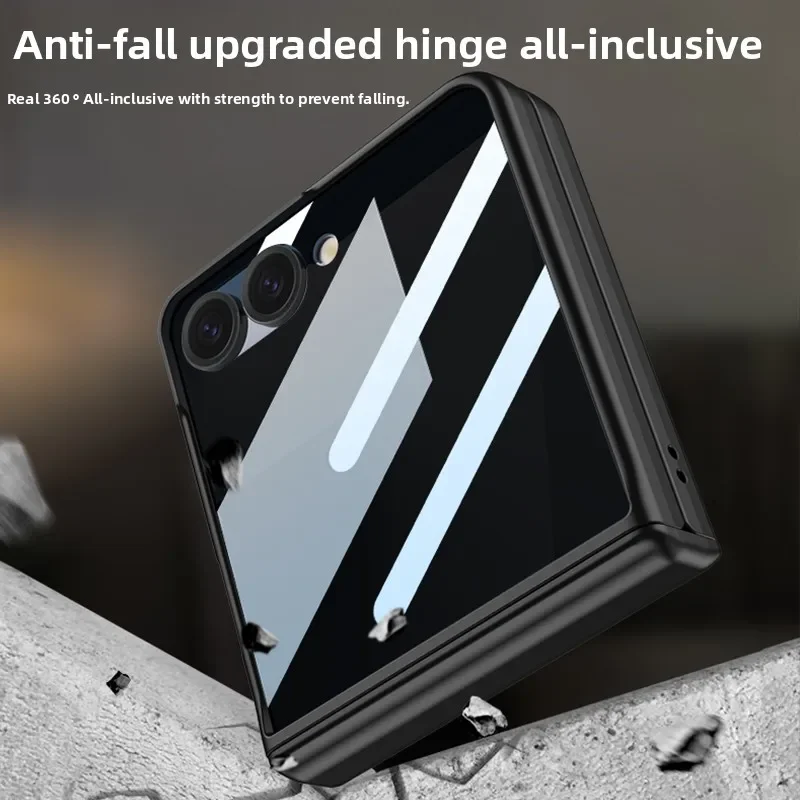 Luxury Peep-proof Magnetic Protection Film Phone Case with Hinge Cover