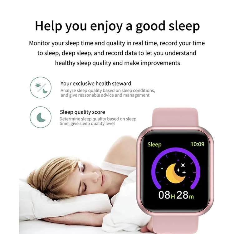 Y68 D20 Fitness Tracker Bracelet Bluetooth Sport Smartwatch Pedometer Blood Pressure Heart Rate Monitor Activity Smart Watch
