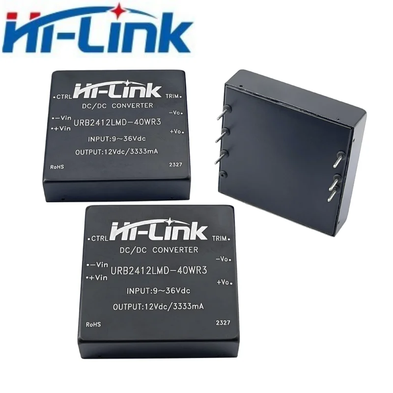 2pcs 하이링크 URB2403/2405/2409/2412/2415/2424LMD-40WR3 40W DC-DC 전원 모듈 산업 제어용 9-36V 입력 DIP 패키지