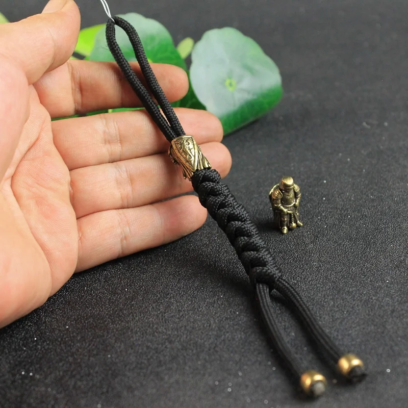 Armor Warrior EDC DIY Knife Beads Lanyard Pendants Vintage Color Brass Outdoor Tools Metal Copper Soldiers Paracord Accessories