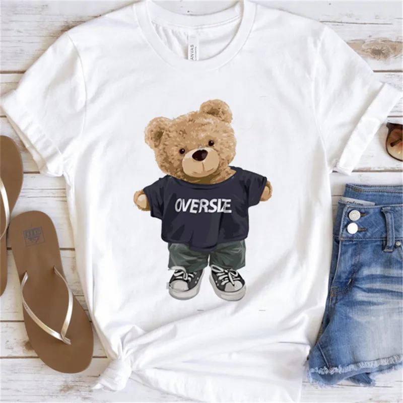 Lovely Golf Teddy Bear T Shirt Casual Man/women Tee T-Shirt Short Sleeve  Cotton Tshirt - AliExpress