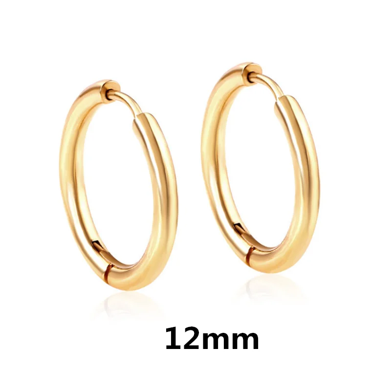 Nicht verblassende, unterschiedlich lange, spitze Kegel-Ohrhänger aus Edelstahl, runde Creolen für Damen und Herren, Schmuck, Ohrpiercing, Geschenk – Detail 4