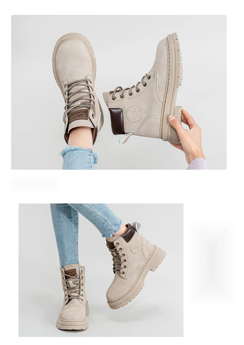 Rückkehr Martin Paar Stil 2023 Herbst Neue Bergsteigen Gelbe Dicke Sohle Vielseitige Englisch Kurze Stiefel_voghion.com