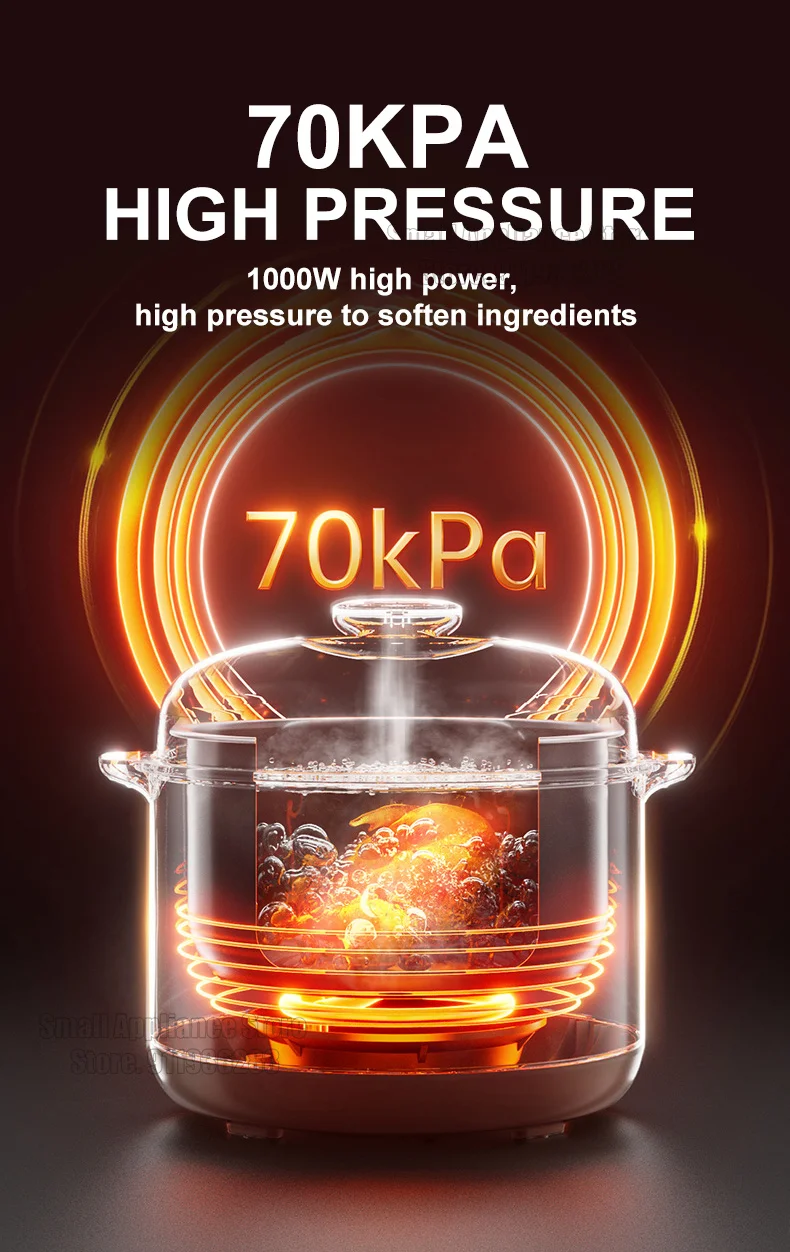 Description Picture 5 of itemSUPOR Pressure Rice Cooker Multifunction Electric Pressure Cooker 24H Appointment 5L Double Liners Beef Stew Meat For Kitchen