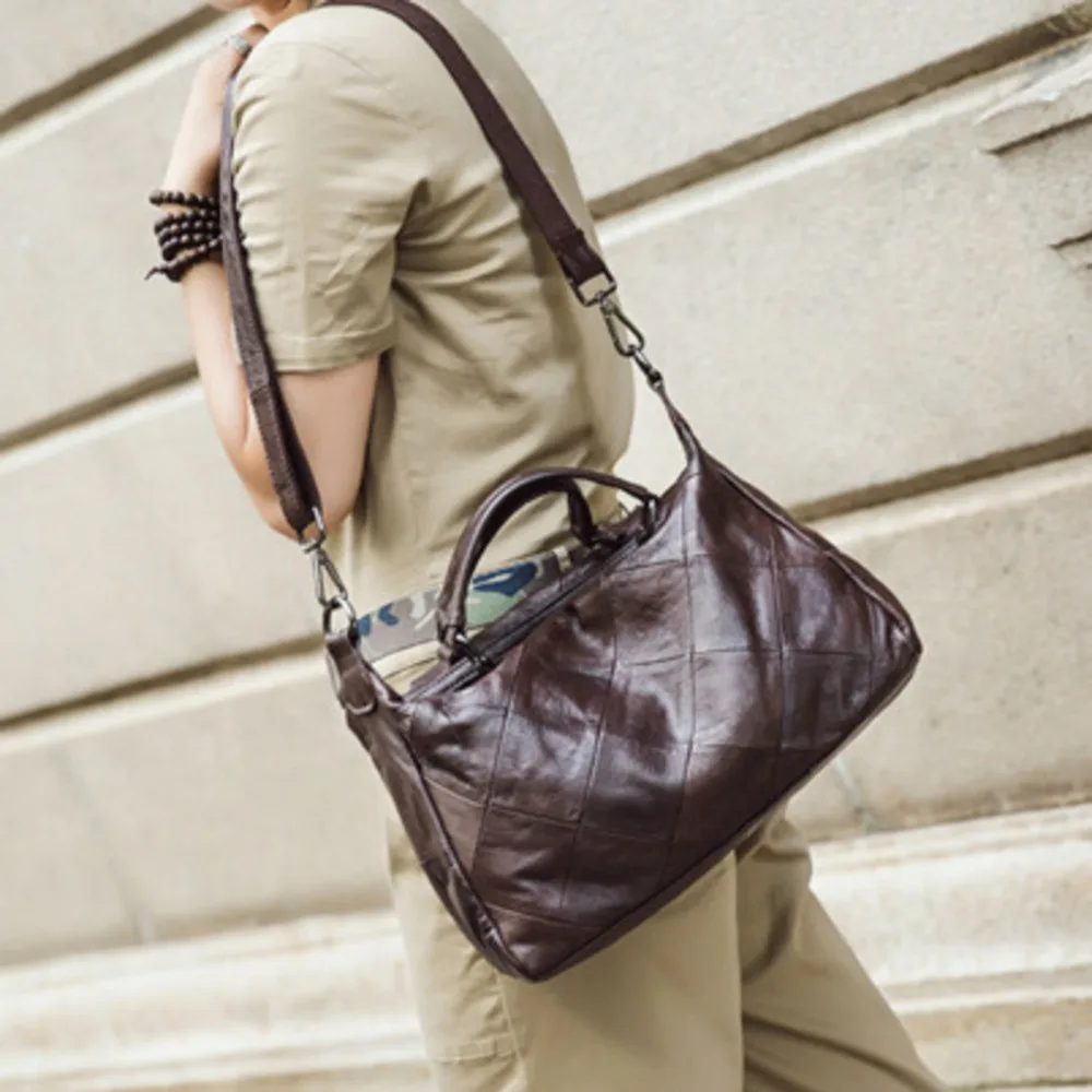 Y2k Shoulder Bag Tote Handbag Women's Crossbody New Genuine Leather Top Layer Cowhide Simplified Casual High-Capacity Retro Hand