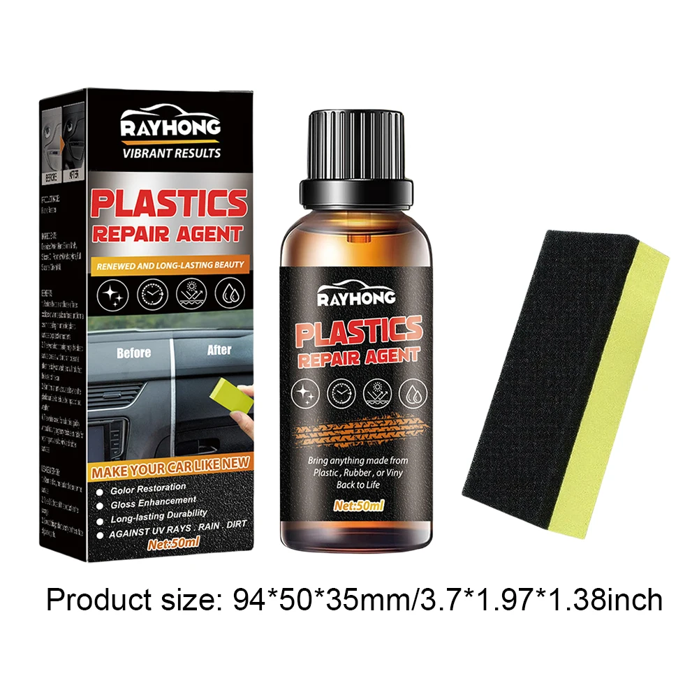 50ml Car Plastic Restorer Back To Black Gloss Auto Plastic Renovation Agent Restoring Liquid Plastic Refreshing Coating Agent 5