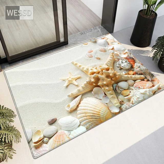 Stone Shell Beach 3D Bathroom Mat Soft Long Living Room Rugs Kitchen Rug  Memory Foam Anti-slip Bedroom Carpet Custom Size - AliExpress