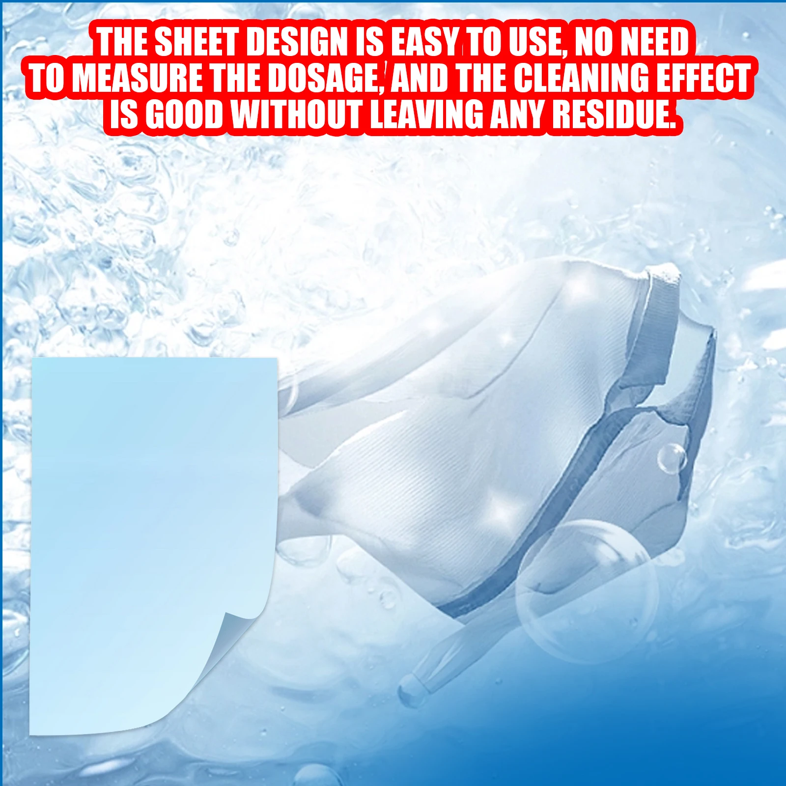 Portable laundry sheet Crystal laundry foam paper cleaning sheet Strong decontamination odor durable multi-purpose cleaning shee