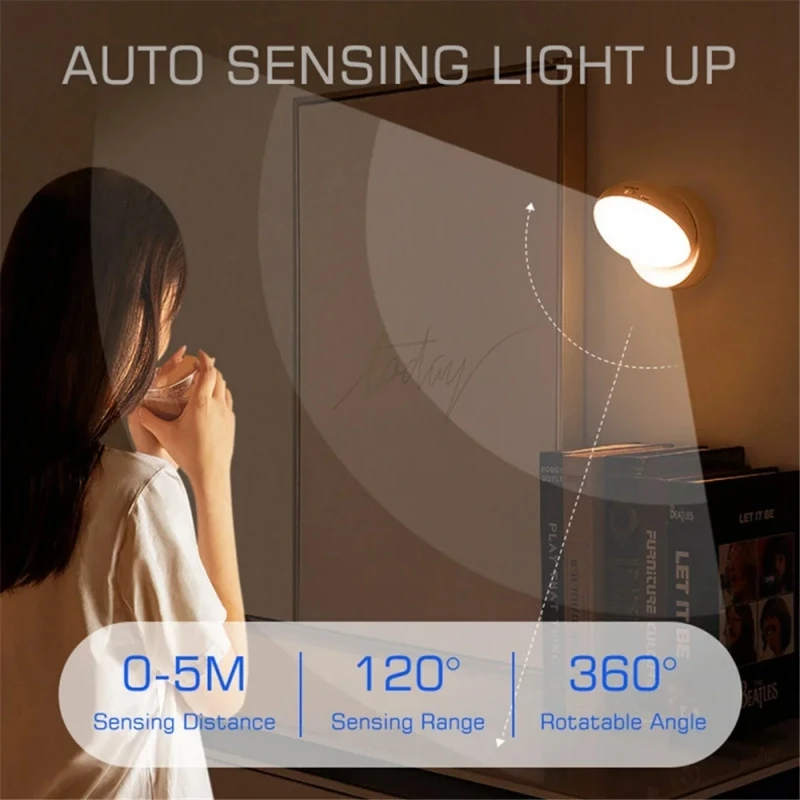 LED Night Light USB Charging Intelligent Human Induction For Bedside Cabinet Home Wardrobe Lighting Motion Sensor Light led Lamp 5