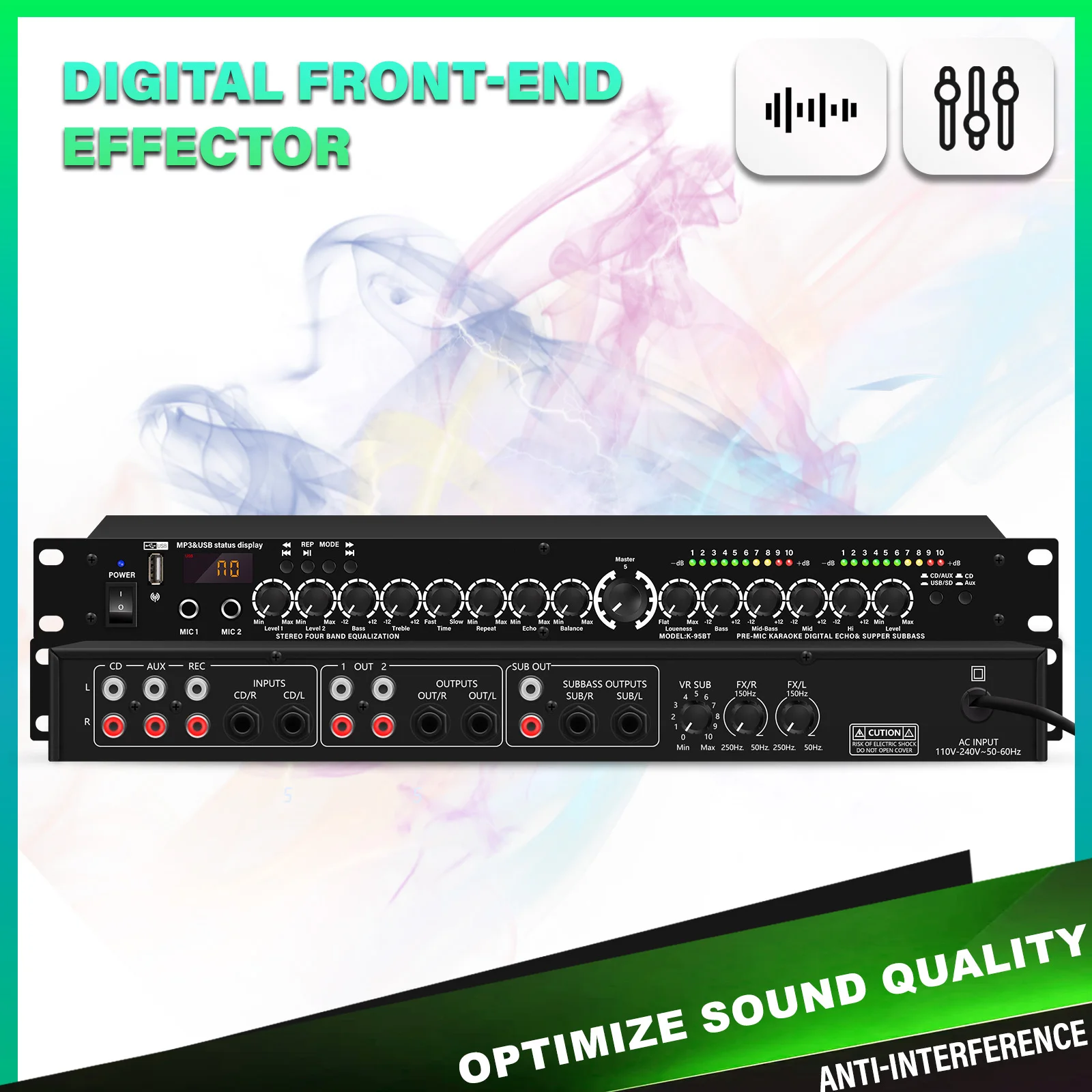 XG5 Professional Sound Equalizer with US Plug and Precision Tuning for Studios and Live Performances audio equalizer