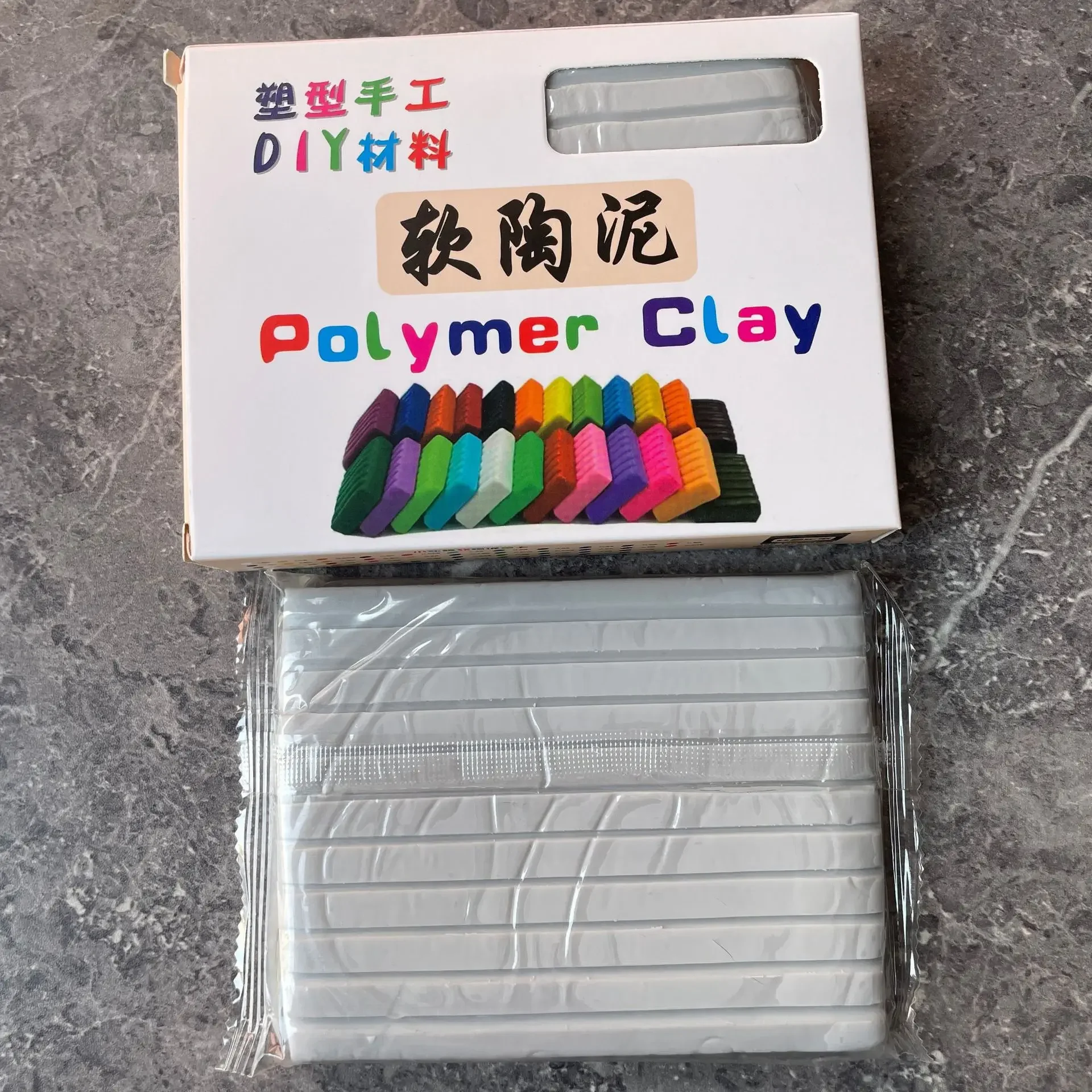 Colorful Soft Polymer Clay Sculpture Baking Clay Granite Marble Handmade