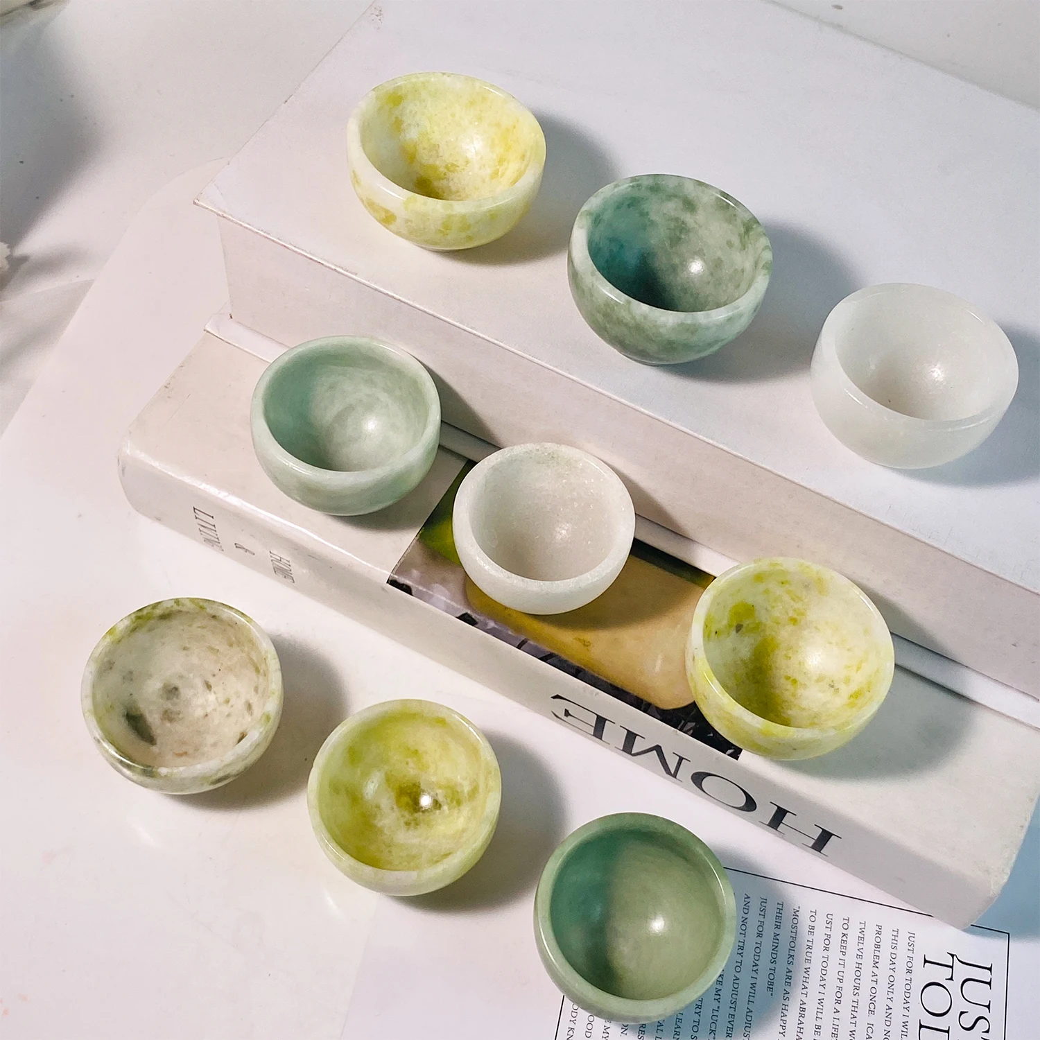 Natural Crystal Jade Bowl Inside Out Home Decor