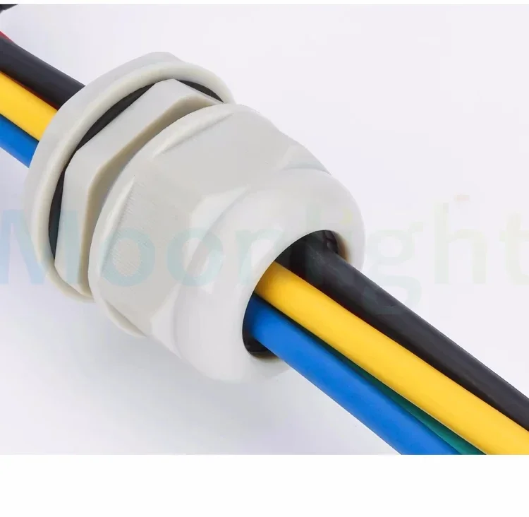 Electrical Connector 10Pcs Black White Waterproof Cable Gland NPT 1/4" 1/2" 3/8 American Nylon Cable Joint Flame-retardant 4-25mm Wire Connector IP68 cable gland