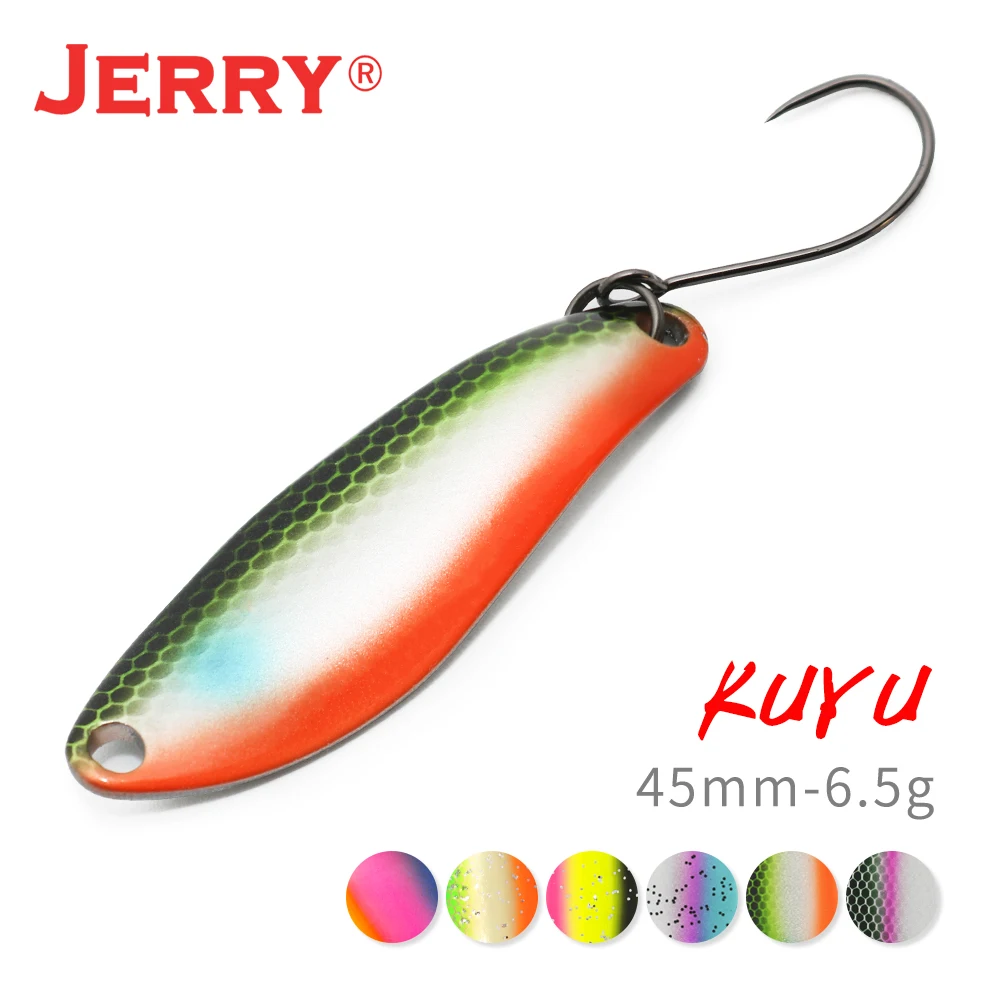 Jerry Kuyu Fishing Spoon Lure Artificial Trout Metal Spinner Bait 7g 6.5g Jig Swimbait Fishing Tackle Pesca fishing lure