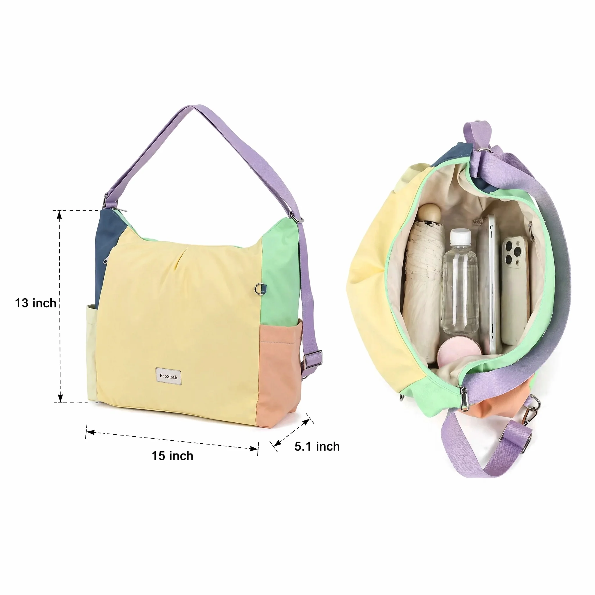 EcoSloth Convertible Fashion Backpacks With Large Capacity Shoulder Handbags for College Work Travel Tote Bag Dopamine Daypack 6