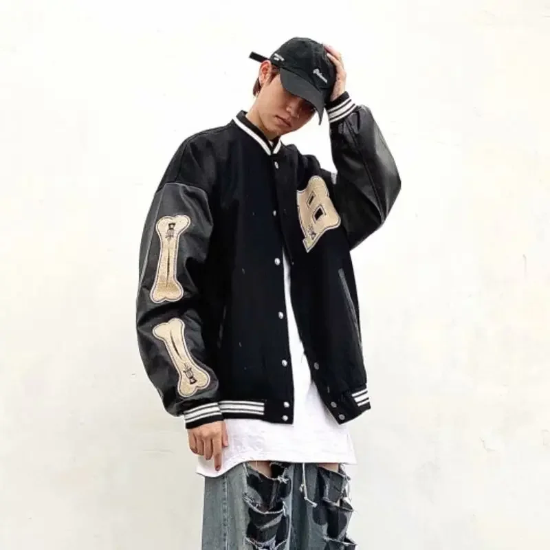 

New High Street Coat Men's Spring and Fall Casual Hip-hop New Baseball Uniform Hundred Loose Street Fashion Jacket Men Clothing