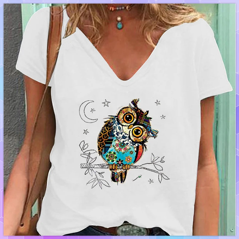 

Oversized t-Shirt Vintage Owl Design t-Shirts Women 90s Harajuku Ullzang T-Shirt Graphic Tees Cute Cartoon Tshirts Top Female