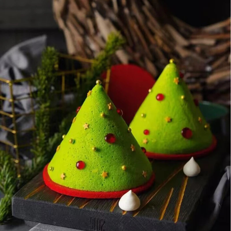 3D Christmas Tree Baking Mould Cake Pan Silicone Mold,5 Cavities Christmas  Tree for Bread, Mousse Cake,muffins,ice Cubes - AliExpress