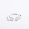 WYEAIIR 925 Sterling Silver Diamond Angel Wings Cool Resizable Opening Ring For Women Luxury Jewelry 4