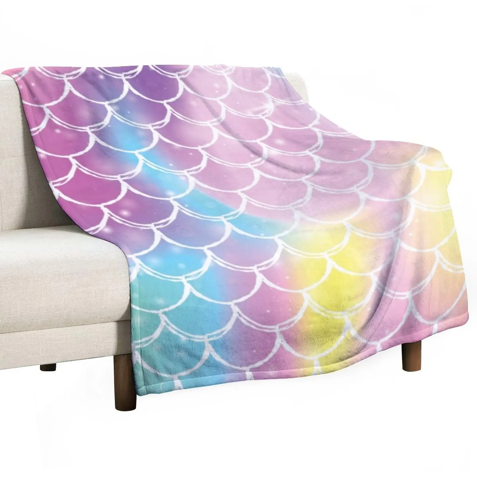 

colorful mermaid Throw Blanket Heavy valentine gift ideas Blankets