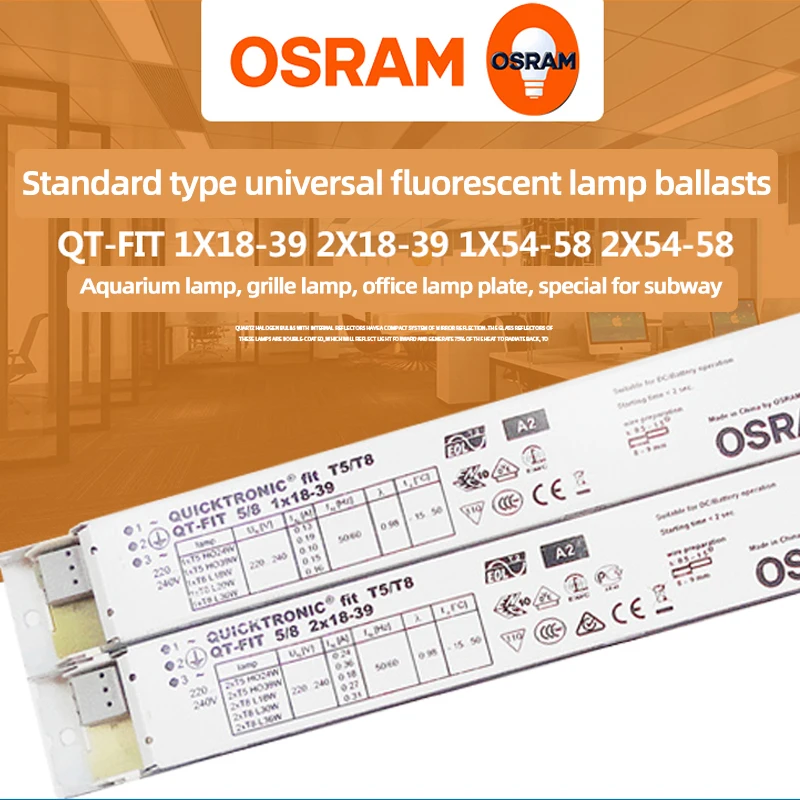 

Osram QT-FIT 1x18-39 Ballast T5/T8 Fluorescent lamp ballast lamp tube electronic ballast 18W/24W/36W