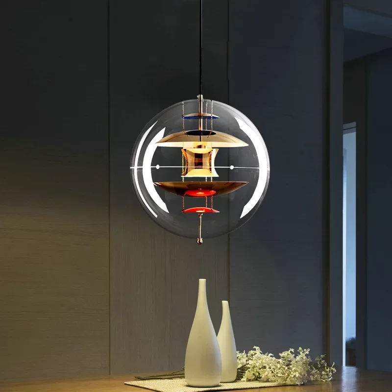 

Led Pendant Light Globe Pendent Lamp White Sliver Gold Acrylic Pendent Lamp 40CM for Living Room Restaurant Light