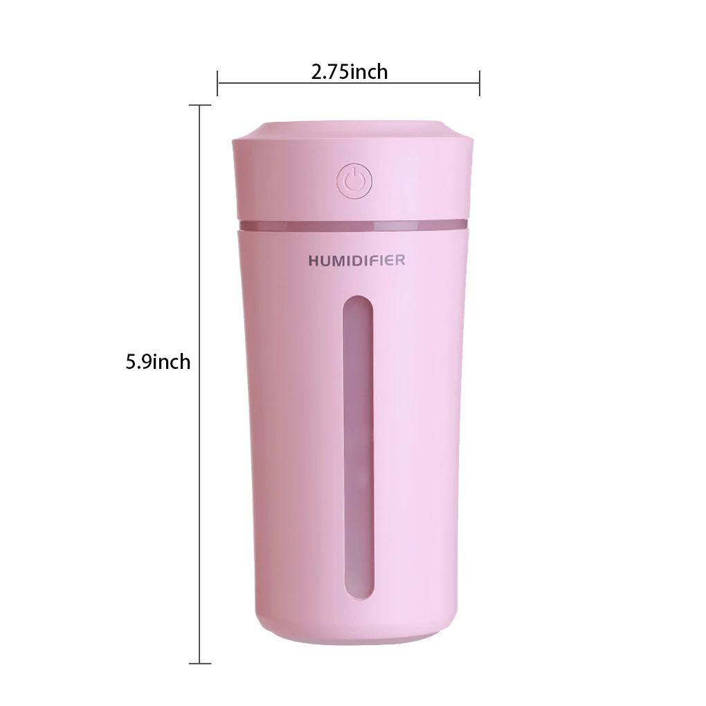 USB 가습기 LED 충전식 홈 데스크탑 아로마 디퓨저, 휴대용 여행 오일 에센셜 미스터 사무용품, 파란색