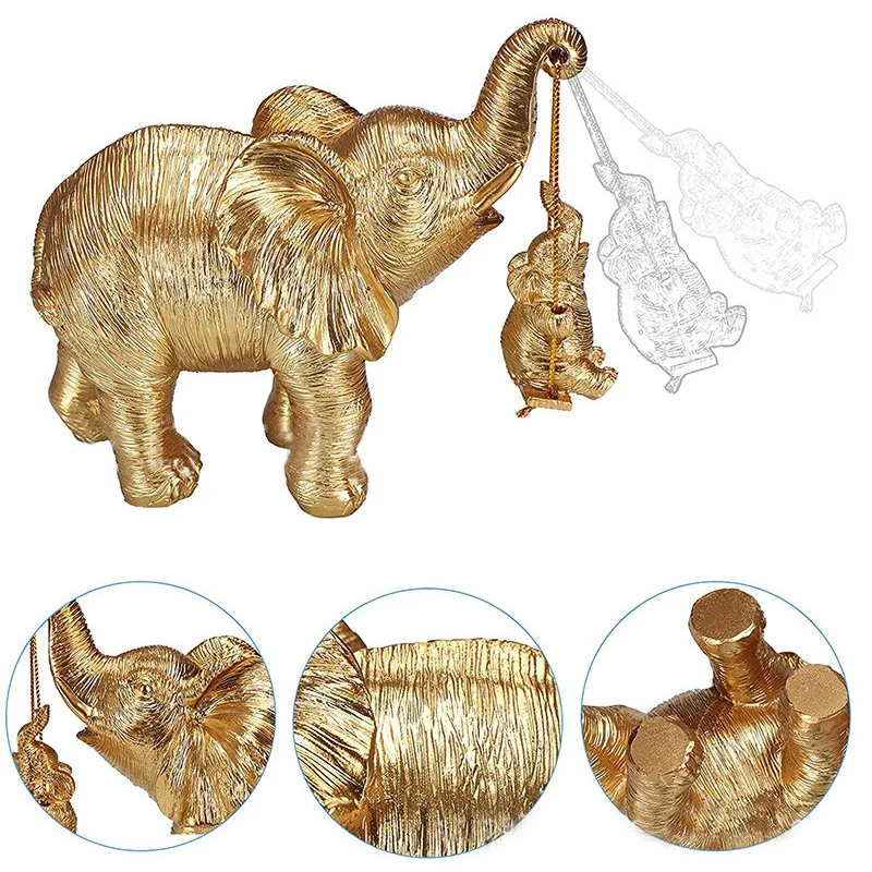 

Elephant Mother and Son Decorations Desktop Living Room Home Decoration Resin Crafts