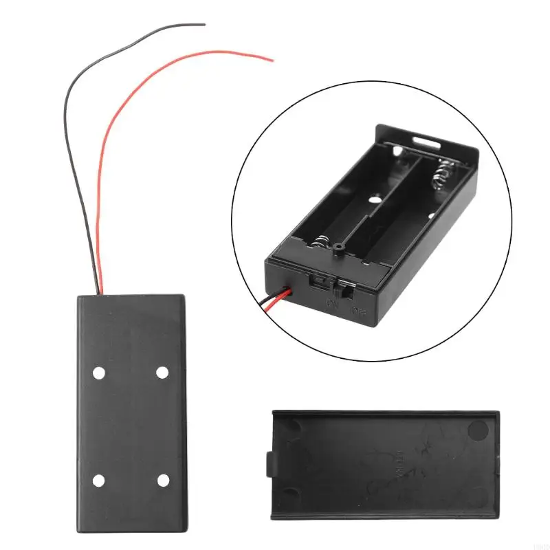 New 2x 18650 3.7V Battery Storage Box Plastic for Case Cover 2 Slots Way DIY Batteries Clip Holder Container With Wire