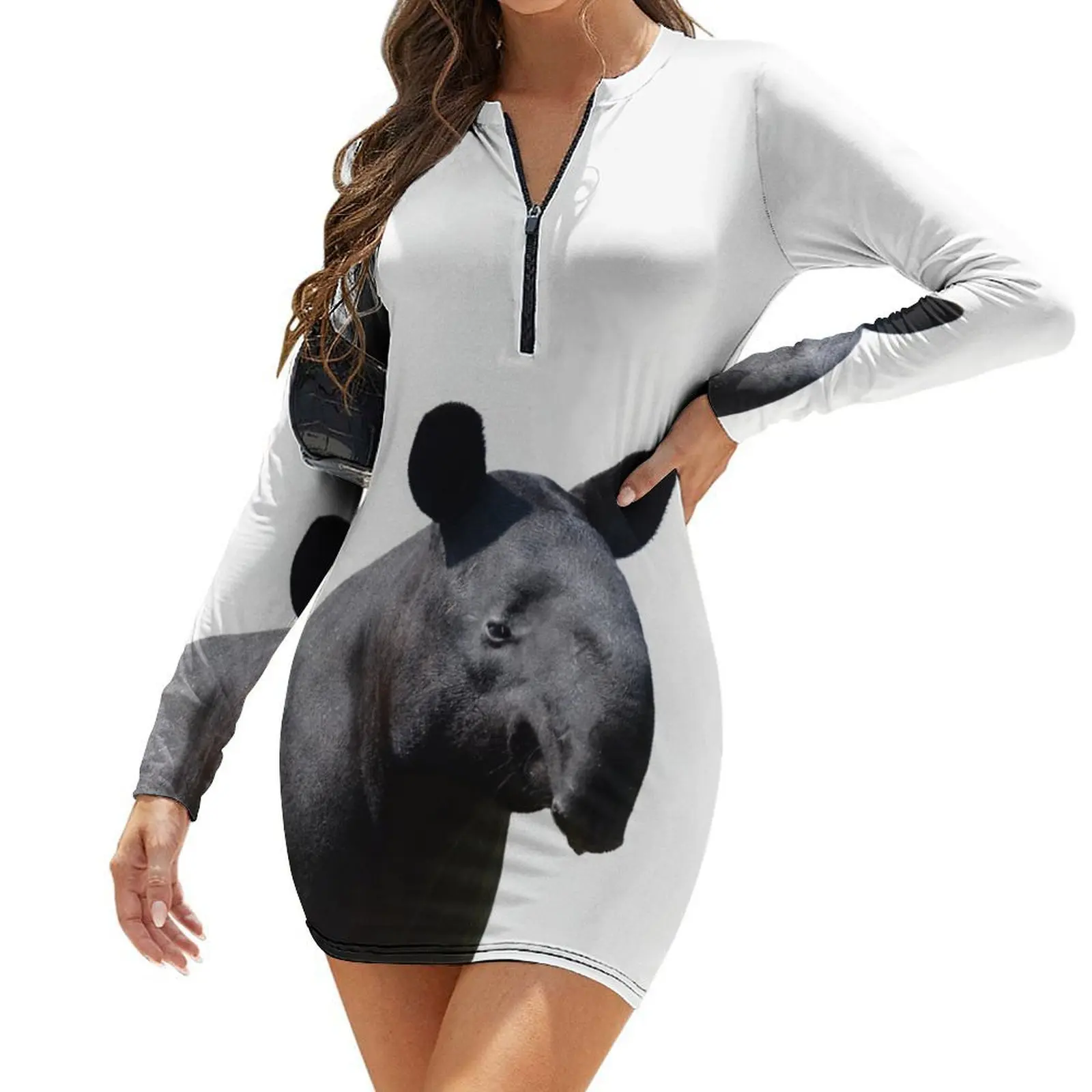 

The Most Handsome Tapir in the World Long-Sleeve Bodycon Dress Aesthetic clothing sexy dress for women dress for women 2024
