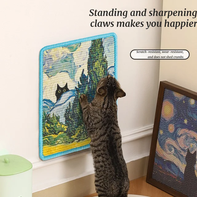 Cat Scratch Board, Sisal Pet Mat, No Debris Falling Off, Wall Sticking, Cat Toys, Cat Wear-resistant Scratch Pads, Pet Supplies 3