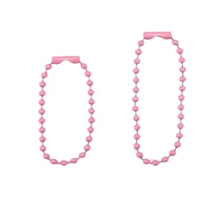 Iron Pendant Chain with Spray Painted Finish - Set of 25 Bead Chain Buckles for DIY Jewelry, Crafting, and Accessories (Pink)