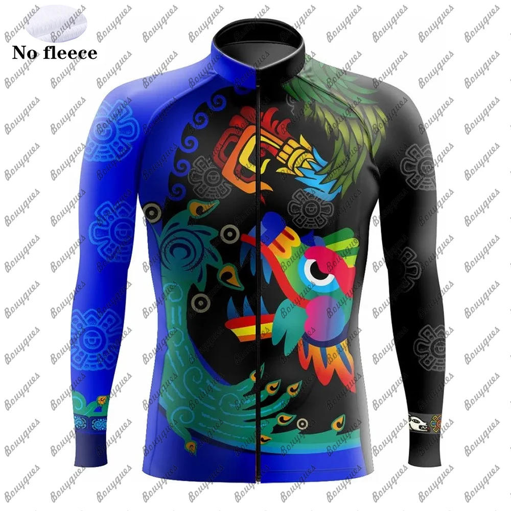 thumbnail image 1 of Conjunto de maillot de ciclismo del equipo Pro México, ropa de ciclismo de montaña de manga larga, ropa transpirable para ciclismo de montaña para hombre, 1 of 5