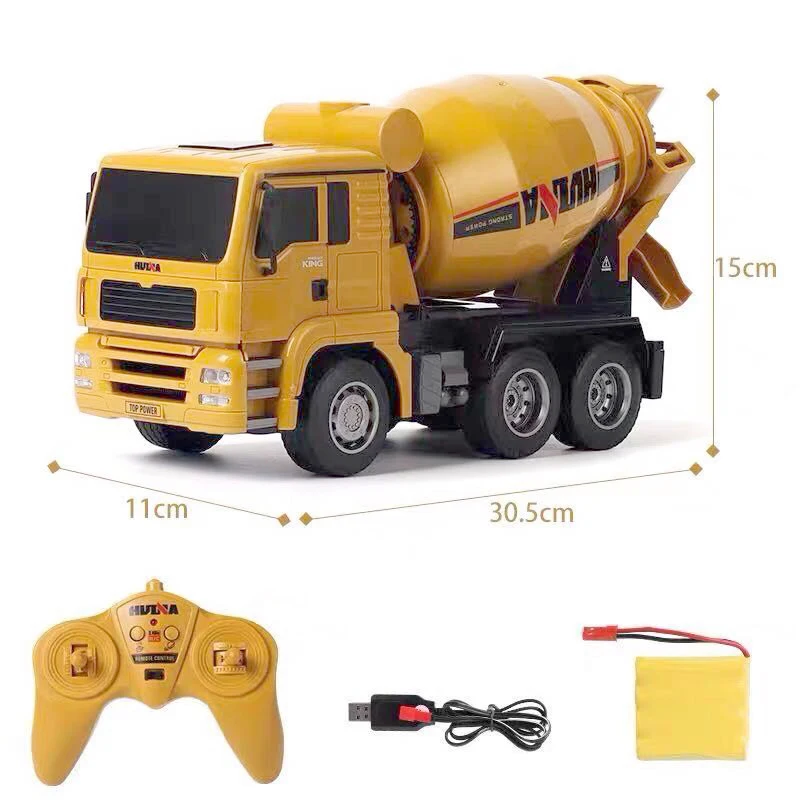 RTR HUINA 1/18 333 2.4G 6CH RC 무선 조종 콘크리트 믹서 트럭 트랙터 자동차 야외 장난감 남아용 선물 TH18041