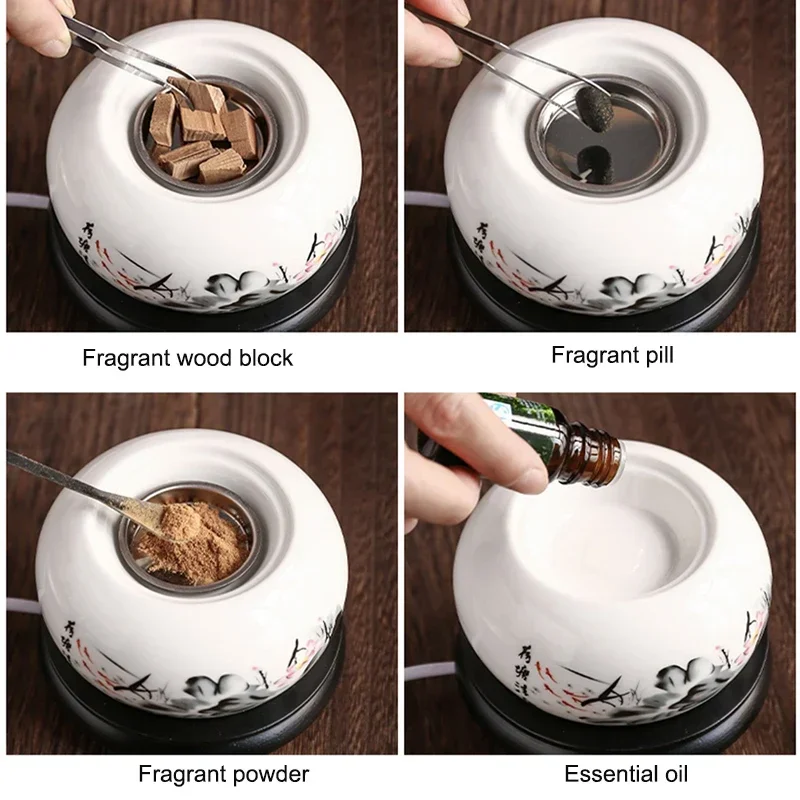 YXY-Quemador de incienso electrónico con temporizador, lámparas de aceite esencial, estufa de cerámica de sándalo OUD, Aroma para el hogar, oficina y Yoga, 110V/220V