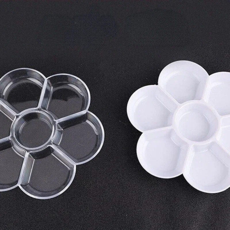 Paint Palette Plum Blossom Compartment Oval Palette Art Watercolor Gouache Pigment Dispensing Tray Painting Supplies