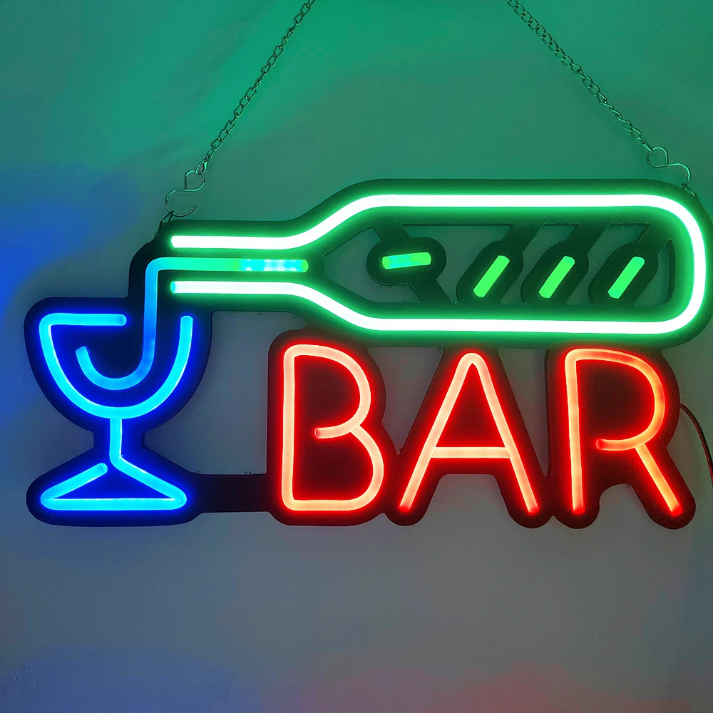 Wholesale Bar Led Neon Sign RGB Bar Neon Large Horizontal Business Shop  Store For Nightclub Business Signs Restaurant Decor AliExpress