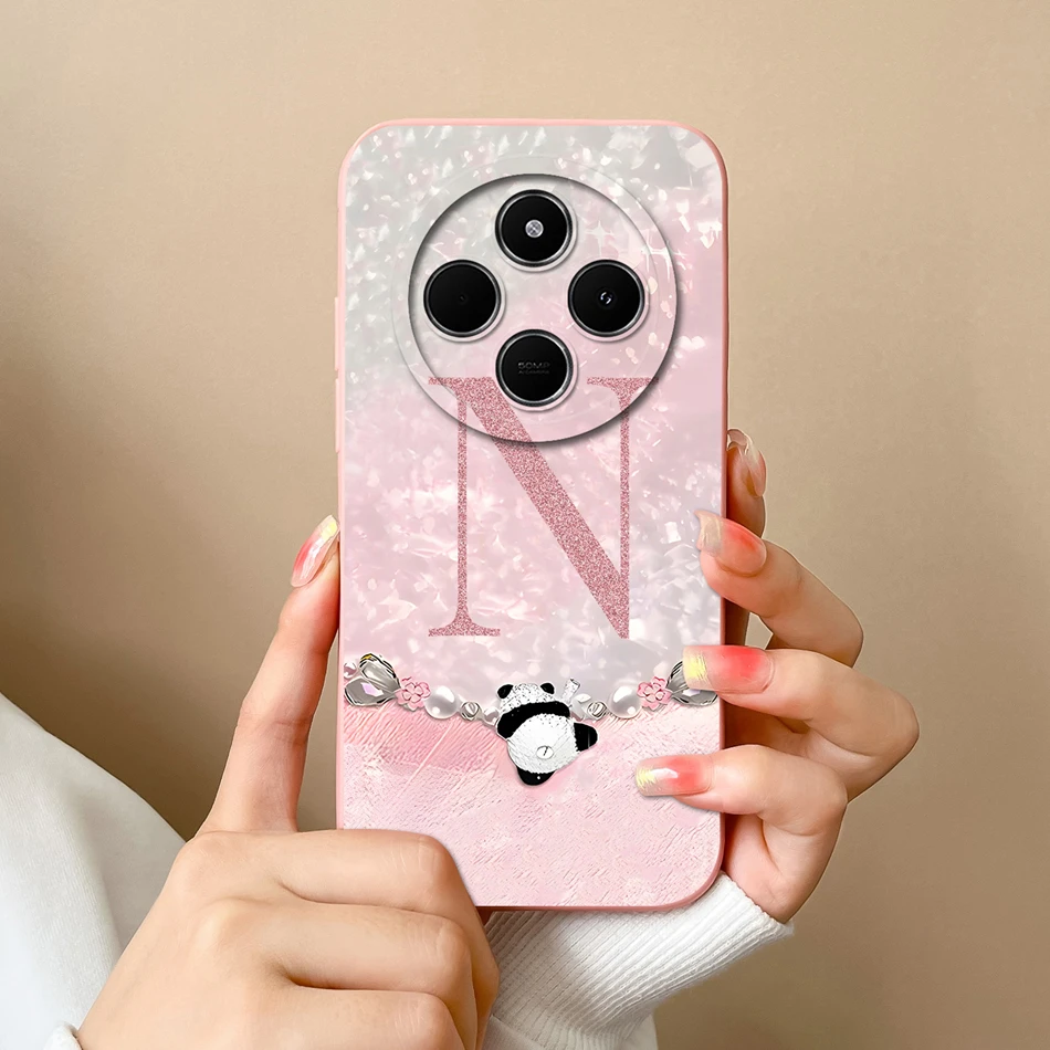 Wave Light Letters Phone Cover - Soft Liquid Silicone Anti-Drop Case in Elegant Design
