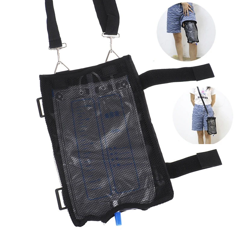 

1PC 2000ML Urine Drainage Bag Cover with Shoulder Leg Strap Catheter Abdominal Drain Bag Holder Mesh Inspection Window