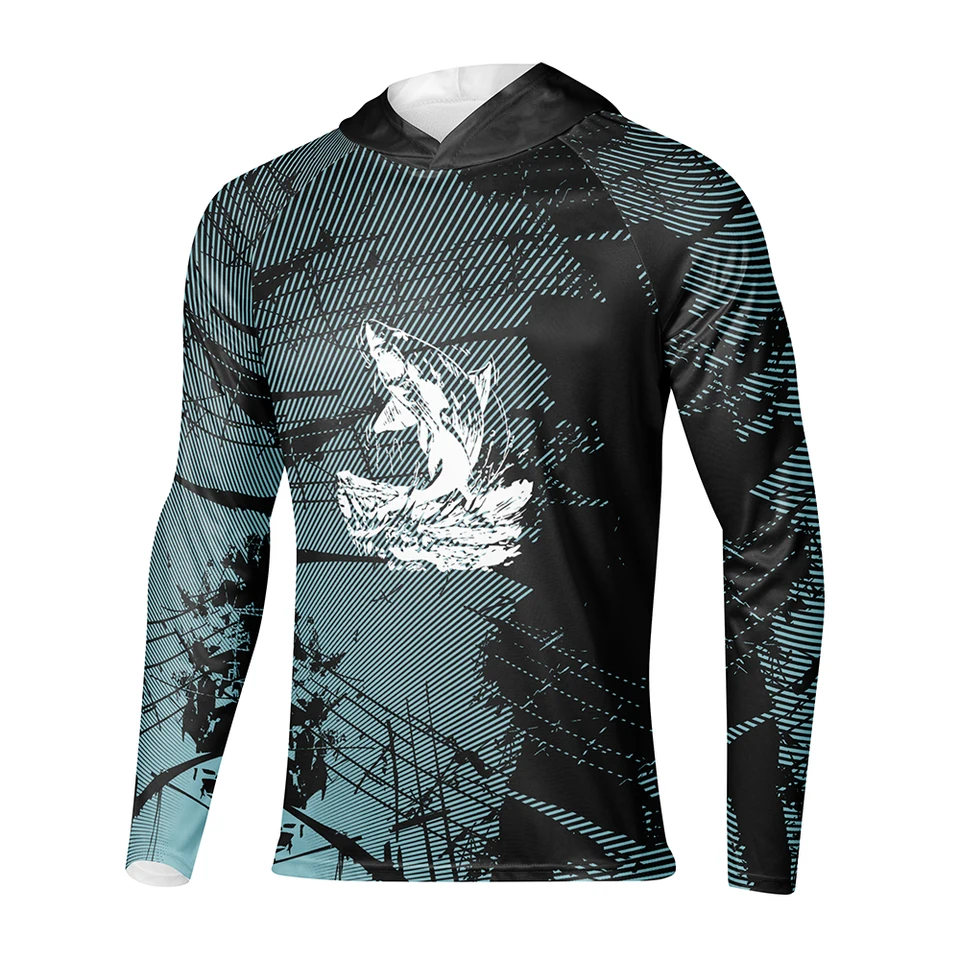 Chemise De Pêche Homme Fishing Life - Bleu/blanc, Manches Longues, Protection UV - Taille L