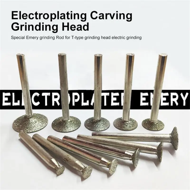 3mm Shank Diamond Mounted Point Grinding Head Stone Jade Carving Polishing Engraving Tools For Dremel Accesories Abrasive Tools