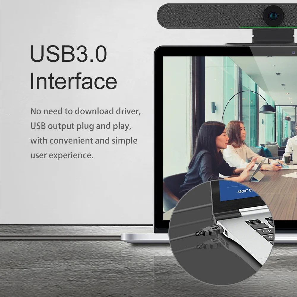 4K AI auto face tracking ePTZ camera all in one video conference system webcam built-in speaker and microphone