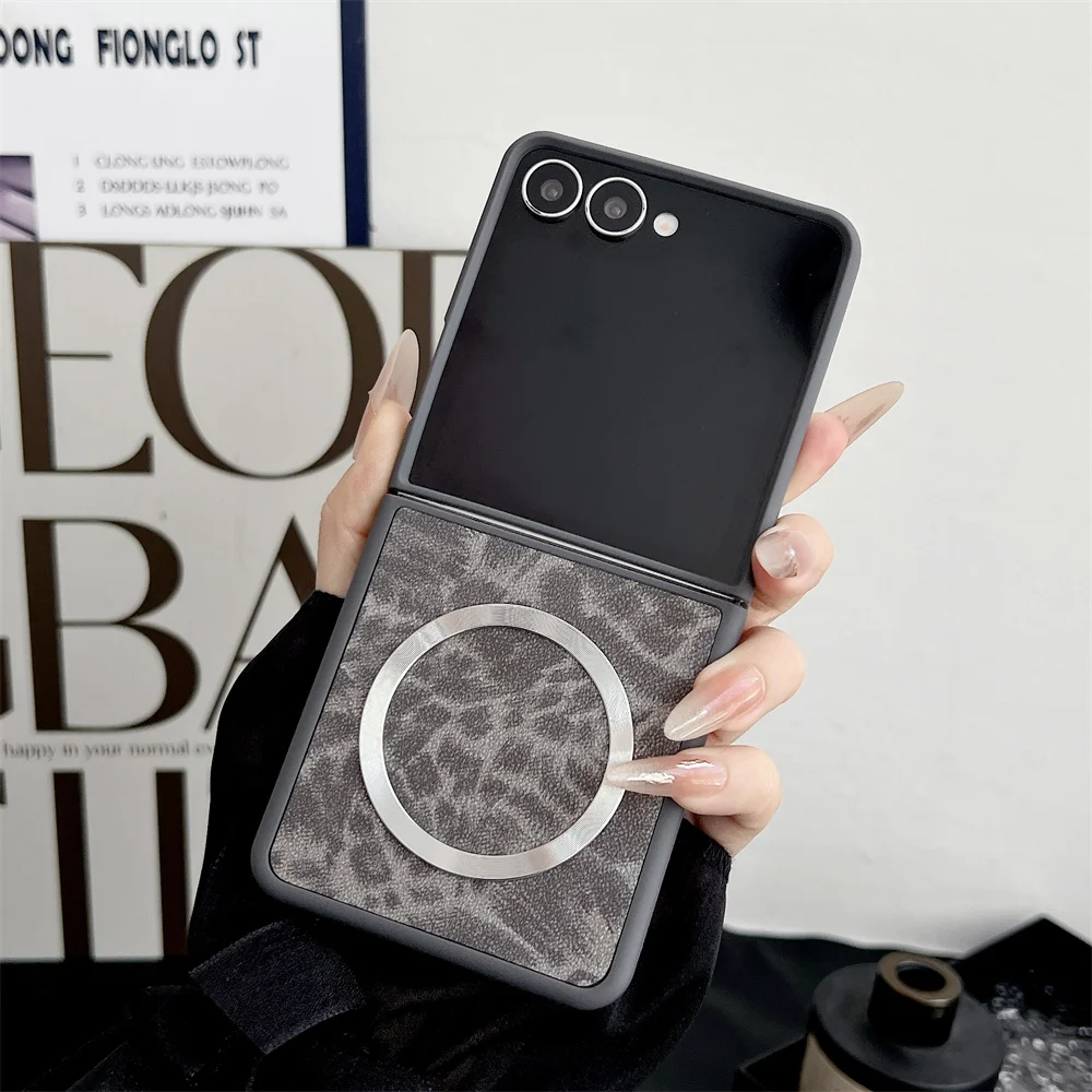 Leopard Print Leather Magnetic Phone Case - Protective Cover