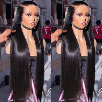 250 density Lace Front Human Hair Wigs Brazilian Hd Transparent Straight 30 40 Inch 13x6 Lace Front wig 360 Wigs For Women 4x4 1