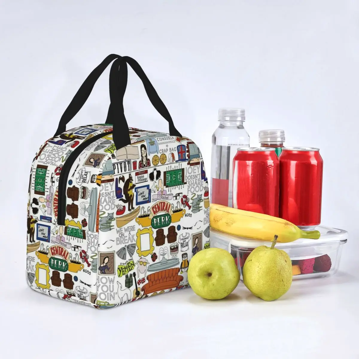 Friends Kee American TV Series Insulated Lunch Bag Leakproof Central Perk Meal Container Thermal Bag Tote Lunch Box Bento Pouch