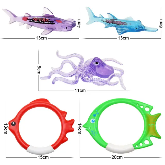 Swimming Pool Throwing Toy Dive Swim Rings Circle Diving Game Toy Set Underwater Kids Summer Gift Beach Pool Diving Training Toy 5