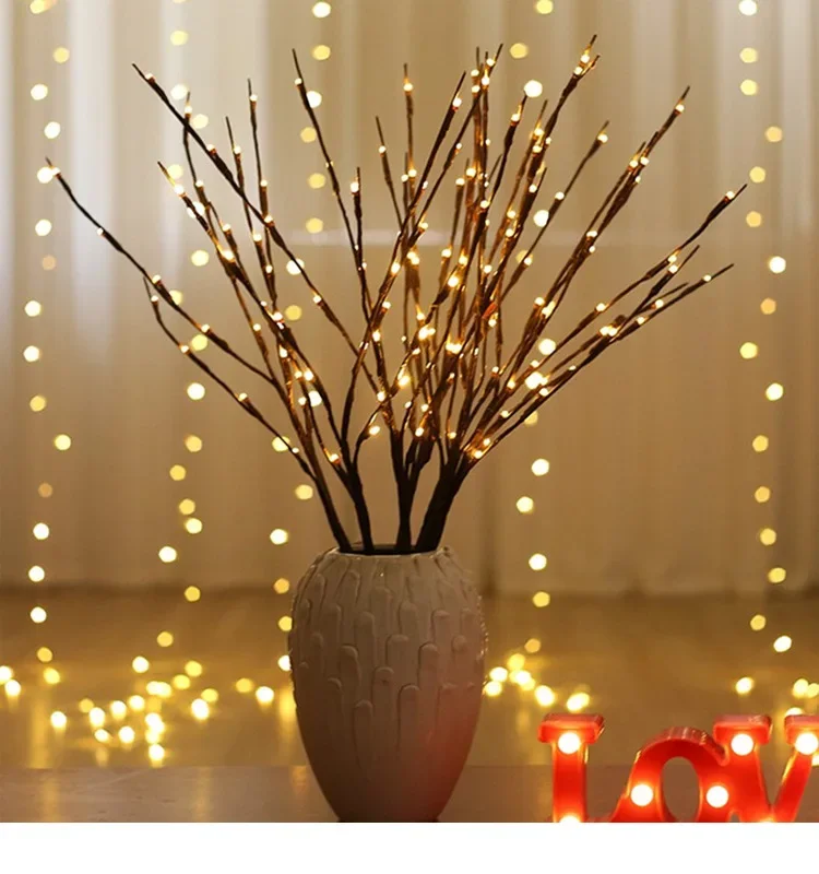 LED Willow Tree Branch Lamp Floral Night Lights 20 LED Vase Floral Light Home Christmas Birthday Wedding Party Indoor Decor