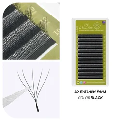 GlamLash Premium Faux Mink Volume Eyelash Extensions - Soft and Natural Finish - 8-15mm MIX (5D W Black)
